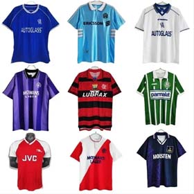 Classic nostalgic retro football clothes Manchester United Arsenal Barcelona Real Madrid Tottenham Chelsea Paris-2008